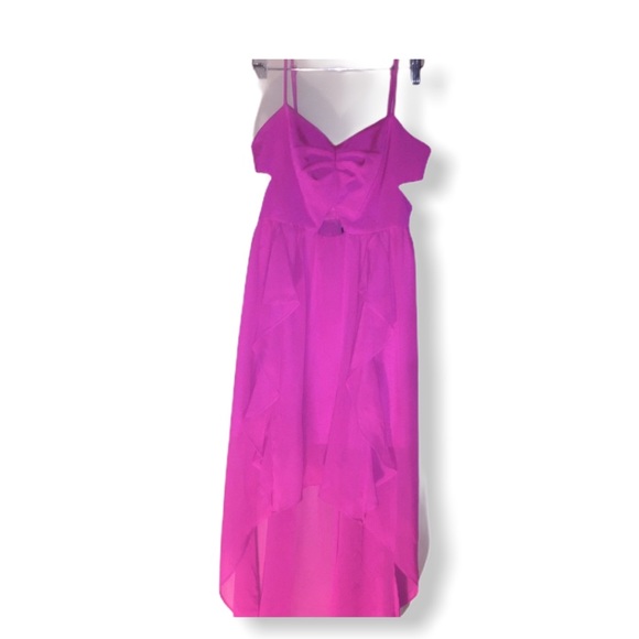 BCBGENERATION Candy pink high low dress w/cut outs - Picture 2 of 7
